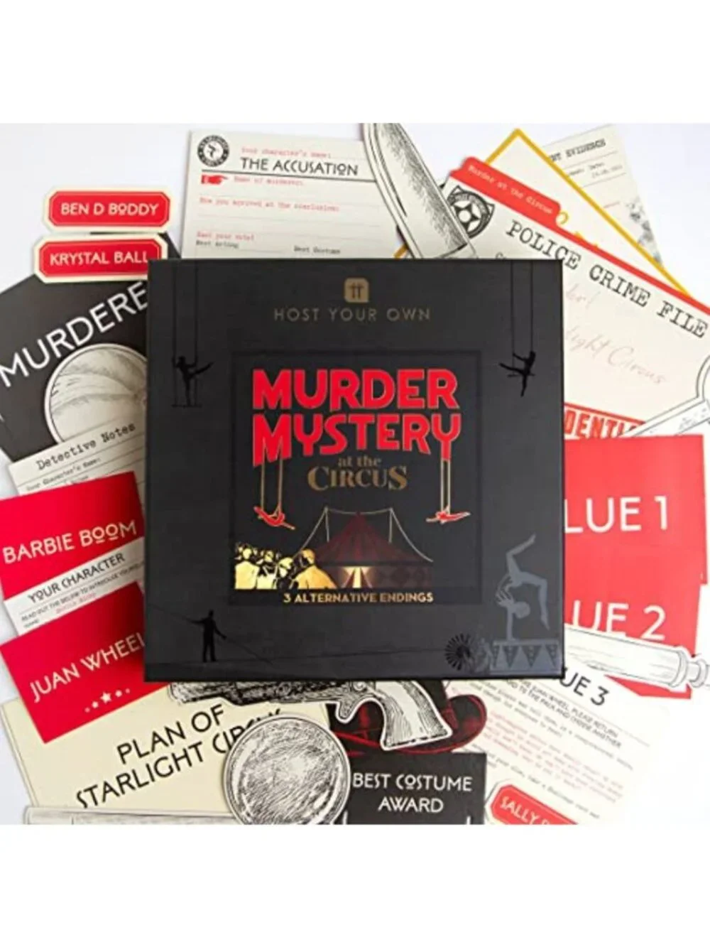 Host Your Own Murder Mystery At The Circus Game Set By Talking Tables